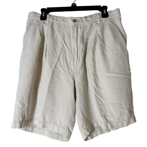 Tommy Bahama Silk Baggy Chino Shorts Mens Sz 36 Beach Quiet Luxury Minimalist - Picture 1 of 8